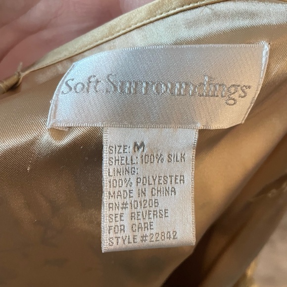 Soft Surroundings Champagne 100% Silk Tree Print Tunic Size Medium - Picture 4 of 4